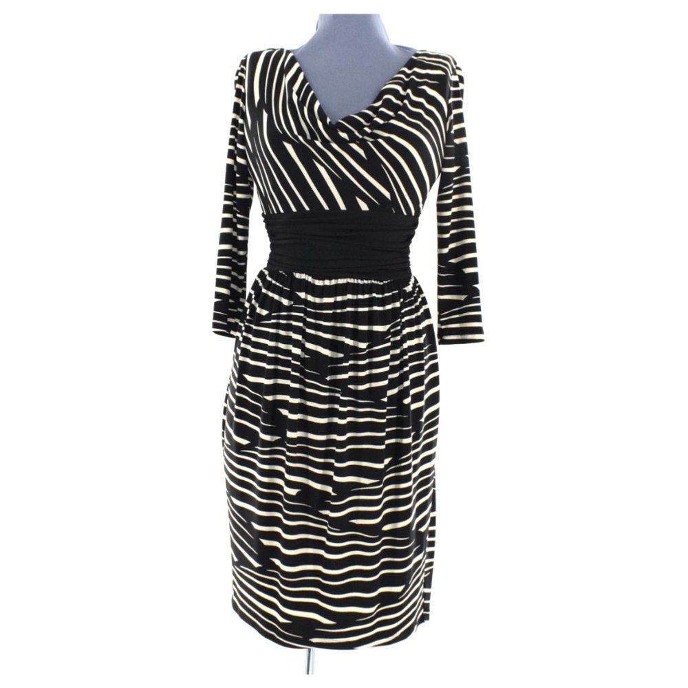 Maggie London Petites Striped Drape Dress 8P